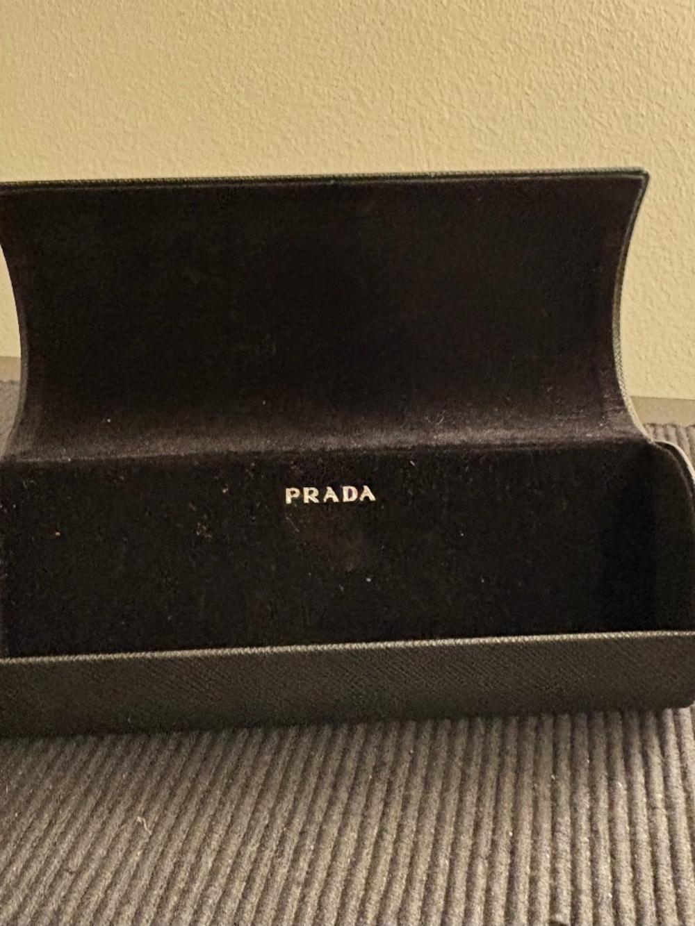 Prada eyeglass case and glasses